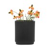 Sagebrook Home Simple Ceramic Vase - Contemporary Black Ridged 8" Vase for Floral Arrangements - Stylish Table Centerpiece - Home, Office or Event - 4 of 4