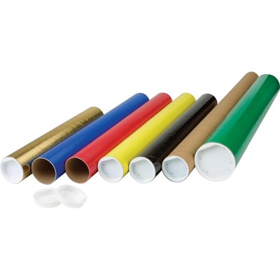 The Packaging Wholesalers 2" x 12" Capped Mailing Tubes Red 50/Carton (BS241008) P2012R