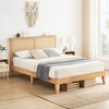 Natural Full-Size Bed Frame – Modern Rattan Headboard (LED Lights), Farmhouse Noise-Free Platform Foundation (Wood Slats), No Box Spring Needed - 2 of 4