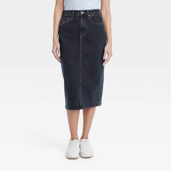 Women's High-Rise Denim Midi Skirt - Universal Thread™