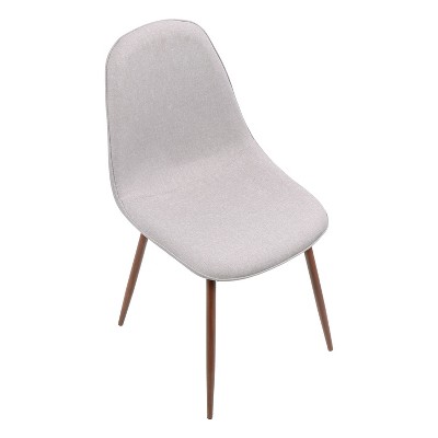 Set of 2 High-Back Gray Upholstered Parsons Dining Chairs
