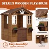 Cedar Wooden Kids Playhouse with Play Kitchen, Wooden Adventures Cottage for Backyard, Outdoor Toddler Playhouse for Kids with Vinyl Roof - 4 of 4