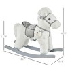 SEVOBAL Toy Vehicles Plush Ride On Rocking Horse with Bear Toy and Realistic Sounds for Kids, White, 25.5"*10.25"*21.75" - 4 of 4