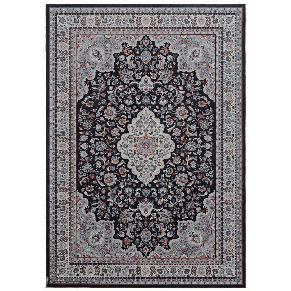 5'x7' Emerald Barton Rug Black/Cream - Linon