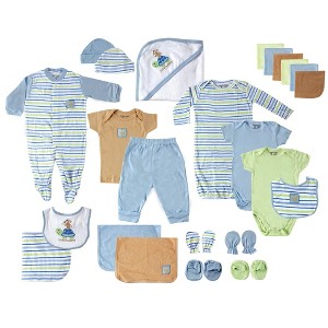 Luvable Friends Baby Boy Layette Gift Cube, Blue Turtle, 0-6 Months - 1 of 1