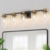 DORESshop 32 in. 5-Light Black Gold Bathroom Vanity Light Fixture, Clear Glass Shade Wall Sconce for Bathroom, Mirror, or Hallway - 2 of 4