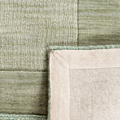 Green and Beige Wool Hand-Tufted Runner Rug 2' 3" x 8'