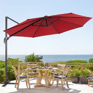 Sonkuki Outdoor 11FT Round Offset Patio Cantilever Aluminum Umbrella - 1 of 4