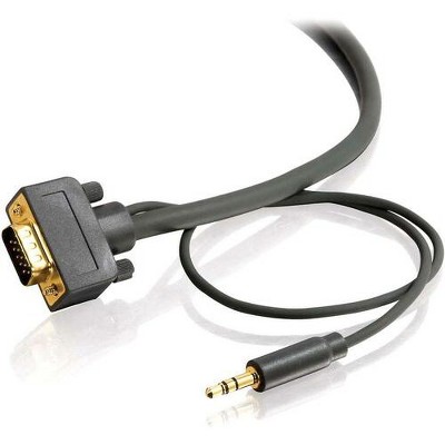 C2G 12ft Flexima VGA + 3.5mm A/V Cable M/M - In-Wall CL3-Rated - VGA Cable - for Monitor - 6 ft - 1 x HD-15 Male VGA, 1 x Mini-phone Male Stereo Audio