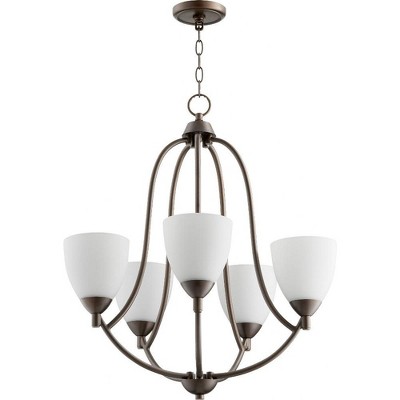 Quorum Lighting Barkley 5-Light Chandelier, Oiled Bronze, 24 Width, 27 Height