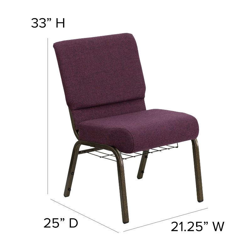 Emma and Oliver 21"W Church/Reception Guest Chair with Communion Cup Book Rack, 5 of 13