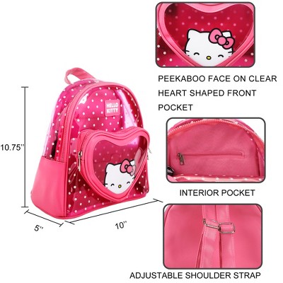 Hello Kitty Heart 10" Pink Polka Dot Women's Mini Backpack - image 5