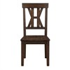 Asian Hardwood Armless Side Chair (Set of 2) with Ergonomic Back and Distressed Dark Tobacco Finish - 2 of 4