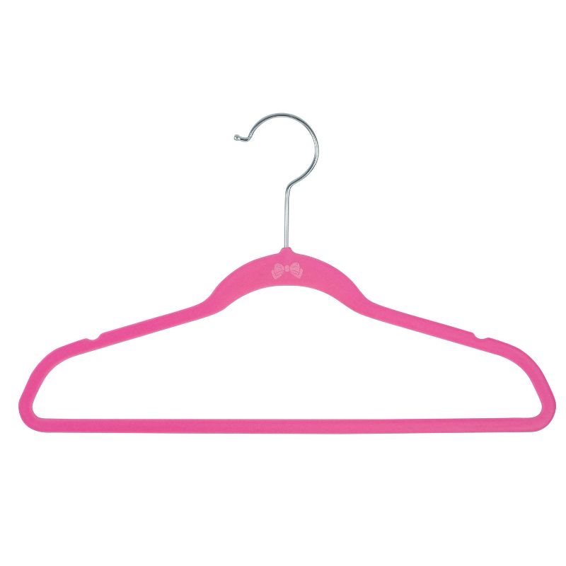 Simplify 100pk ICON Kids&#39; Velvet Hangers Pink, 3 of 8