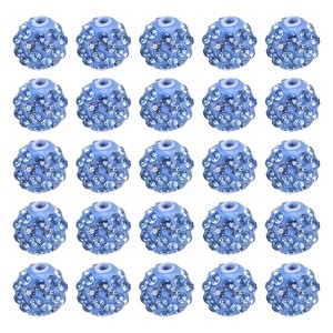 Unique Bargains Sparkling Disco Crystal Rhinestone Clay Beads DIY Craft Round Bead 0.4" 25 Pcs - 1 of 4