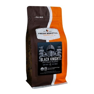 Fresh Roasted Coffee, Organic Black Knight Artisan Blend, Dark Roast Ground Coffee - 1 of 4