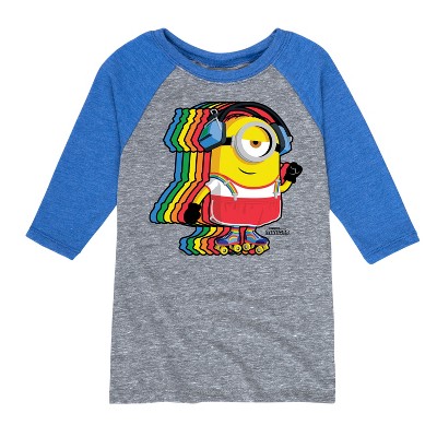 Boys' - Despicable Me Minions - Retro Rainbow Skater Raglan Graphic T-Shirt