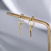 Sterling Silver Spike Small Hoop Earrings for Women Teens Geometric Hoop Earrings Huggie Drop - 4 of 4