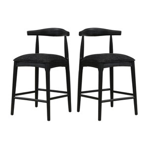Christopher Knight Home Alvarez Square Modern Rubberwood Counter Stools (Set of 2) - 1 of 4