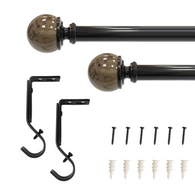 Oil Rubbed Bronze Curtain Rod with Marble Finials