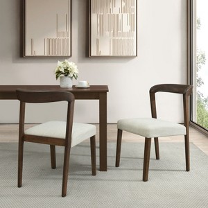 Christopher Knight Home Sonore Contemporary Rubberwood Upholstered Dining Chairs with Curved Open Back (Set of 2) - 1 of 4
