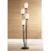 Franklin Iron Works Modern Floor Lamp 4-Light Tree 73" Tall Ginger Black Tulip White Cased Glass Shades for Living Room Bedroom Uplight - 2 of 4