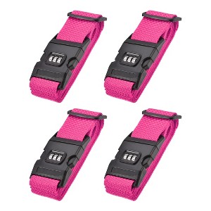 Unique Bargains Adjustable Travel Packing Suitcase Belts with Buckle Combination Lock 4 Pcs - 1 of 4