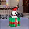 Gemmy 5 ft. Animated LED Dog in Gift Box Christmas Inflatable - 2 of 3