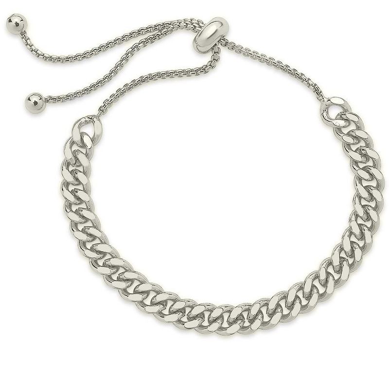 SHINE by Sterling Forever Adjustable Chain Link Bolo Bracelet, 1 of 7