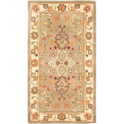 Ivory and Beige Hand-Tufted Wool Area Rug 2'3" x 4'