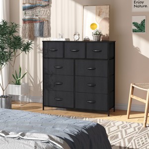 Crestlive Products 9-Drawer Extra Wide Fabric Dresser for Bedroom Clothes Storage Tower with Sturdy Steel Frame Wood Top Easy Pull Bins Wood Handles - 1 of 4