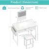 RUMSEM Small Makeup Vanity Desk with Fabric Drawers - 3 of 4