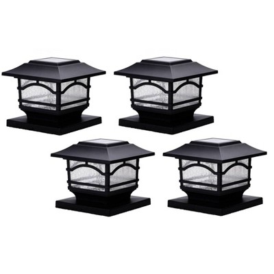 Maxsa Innovations Solar 4pk Post Cap and Deck Railing Lights