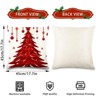 4PCS Christmas Pillow Covers 18x18 inch Winter Throw Pillow Covers Red Merry Christmas Tree Snowflake - 4 of 4