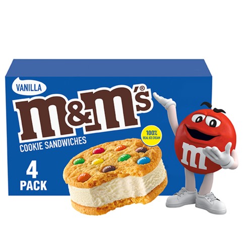 M&m's Vanilla Ice Cream Cookie Sandwich - 4ct : Target