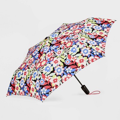 ShedRain Auto Open Auto Close Compact Umbrella - Red Floral