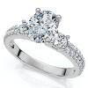 Pompeii3 1 1/3Ct Oval Diamond Engagement Ring 14k Gold or Platinum Lab Created EF/VS - 3 of 4