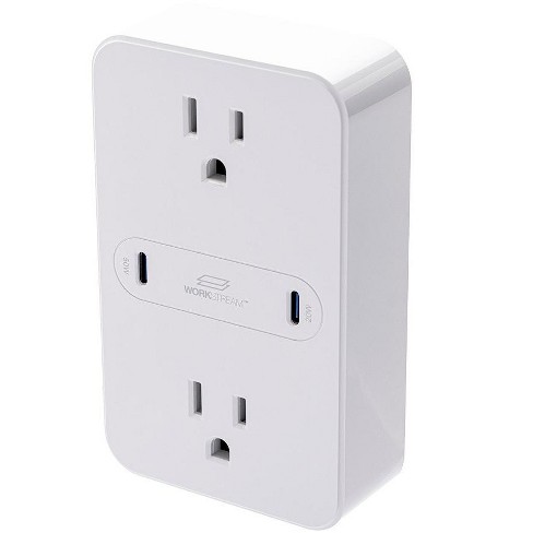 Monoprice 2-Outlet Wall Tap Power Strip with USB-C PD 50W + 20W Power Delivery, Wall Mountable, For Laptops and Mobile Phones - Workstream Collection - image 1 of 4