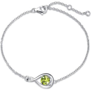 Infinity Birthstone Bracelet - 925 Sterling Silver Adjustable Chain, Fine Jewelry Gift for Women - 1 of 4