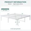 Lusimo 18 Inch Bed Frame Easy Assembly Metal Platform Bed with Steel Slat Support All Sizes - 3 of 4