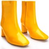 Allegra K Women's Square Toe Side Zip Chunky Heels Ankle Boots - 3 of 4