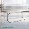 National Public Seating BT1800 Series 18 x 72 Inch Heavy Duty Blow-Molded Plastic Seminar Spring Loaded Folding Table with Leg Braces, Speckled Grey - 3 of 4