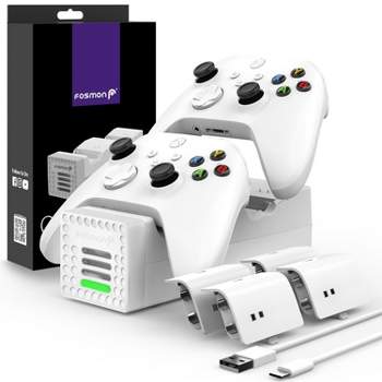 Fosmon Quad Pro 2 Charging Station with 4 Battery Pack for Xbox Series X / Series S Controllers - White