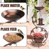 Munora 37.8" Bird Bath & Solar Bird Feeders Combo with Flower Planter, Weather-Resistant Bronze - 4 of 4