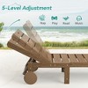 Patio Chaise Lounge Chair Outdoor, HDPS Material, Outdoor Pool Lounge Chairs with 5-Position Backrest, with Wheels for Outside, Poolside, Beach - 4 of 4
