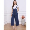 Allegra K Women's High Waist Wide Leg Belted Button Long Overalls Jumpsuit - 2 of 4