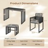 Costway 5 PCS PE Wicker Patio Dining Set Outdoor Conversation Set with Cushions - 3 of 4