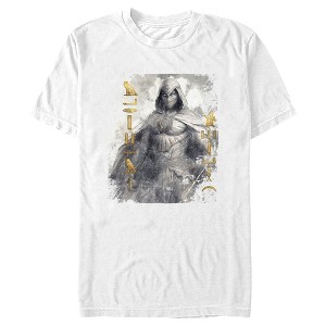 Men's Marvel: Moon Knight Golden Hieroglyphs Portrait Sketch T-Shirt - 1 of 4