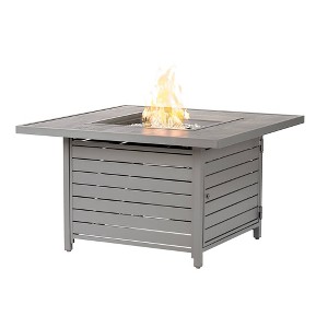 42" Square Aluminum 55000 BTUs Propane Contemporary Fire Table with 2 Covers - Oakland Living
 - 1 of 4