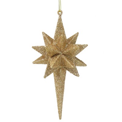 Northlight 6" Glittered Champagne Gold Geometric Star Christmas Ornament